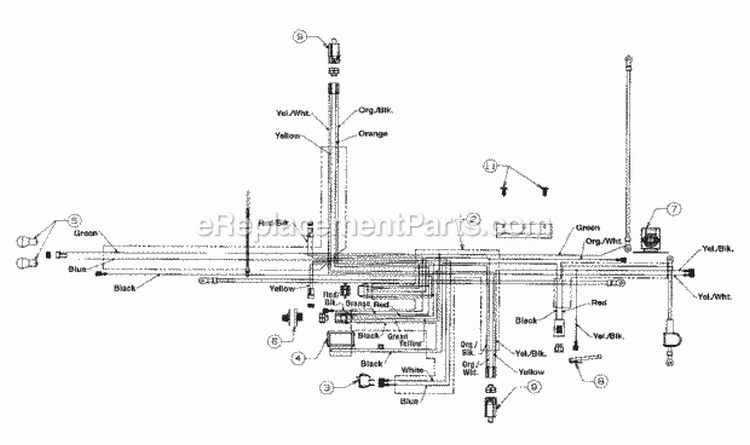 Electrical Over Head Valve Diagram and Parts List for 13A4662F129 2002 Yard Machines Lawn Tractor